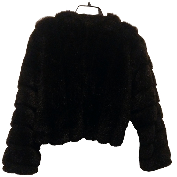 Faux Fur Large Bolero Style Coat Jacket No Tag - Picture 2 of 7